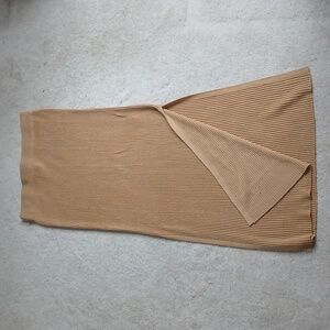 Asos Tan Ribbed Maxi Skirt